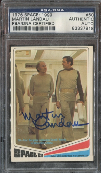 1976 Donruss Space: 1999 #50 Professor Bergman Martin Landau Autographed PSA Authentic