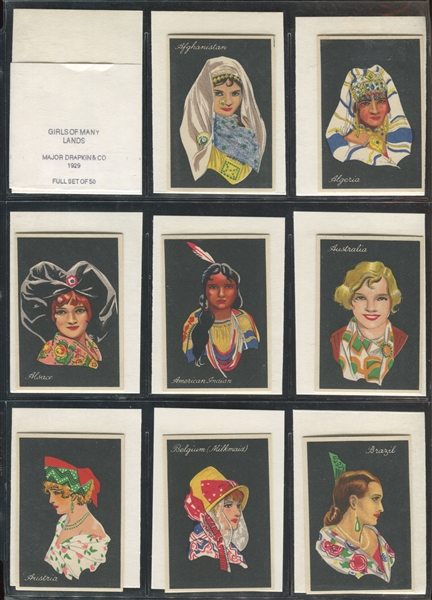 1929 Major Drapkin Girls of Many Lands Complete Set of (50) Cards