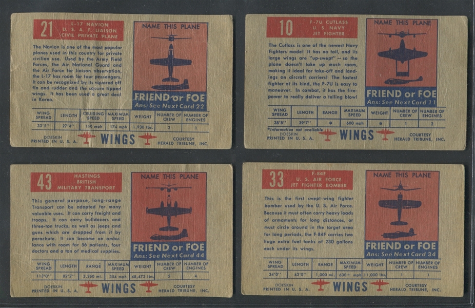 F381 Doeskin Wings Lot of (8) Different Cards