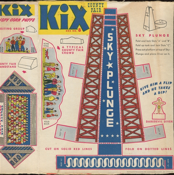 F272-59 General Mills/KIX County Fair Box Panels Complete Set of (9) Panels