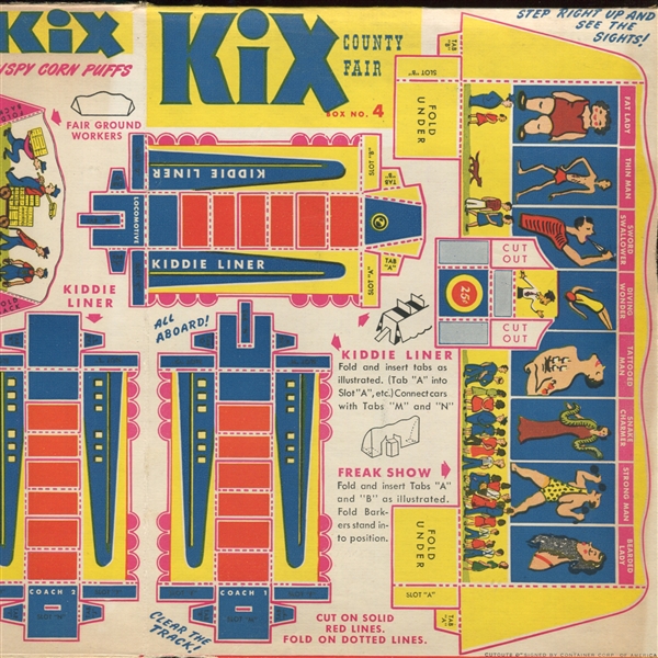 F272-59 General Mills/KIX County Fair Box Panels Complete Set of (9) Panels