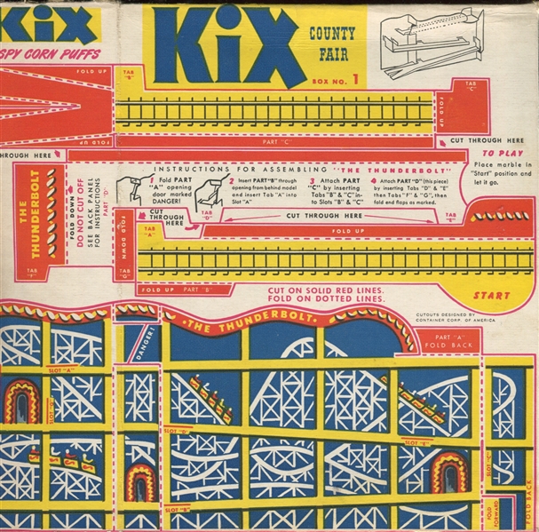 F272-59 General Mills/KIX County Fair Box Panels Complete Set of (9) Panels