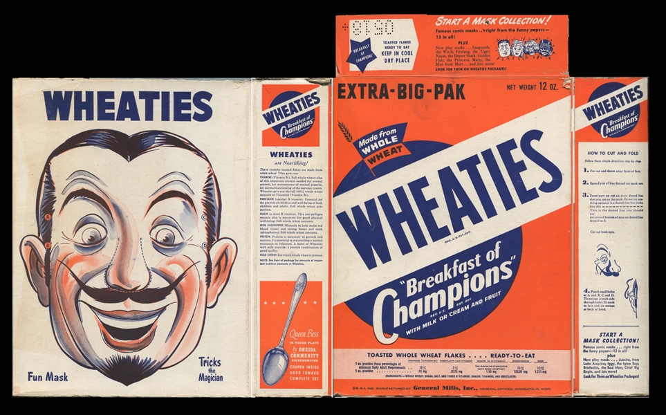 F272-11 Wheaties Comic Mask Tricks the Magician Box