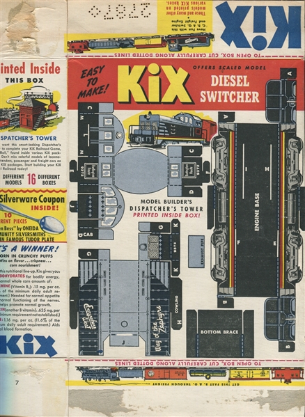 F272-12a General Mills/KIX Railroad Models Complete Set on Entire Packages (16)