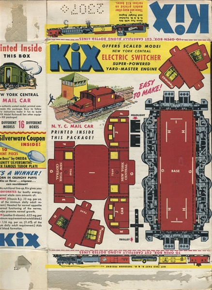 F272-12a General Mills/KIX Railroad Models Complete Set on Entire Packages (16)