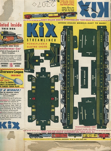 F272-12a General Mills/KIX Railroad Models Complete Set on Entire Packages (16)