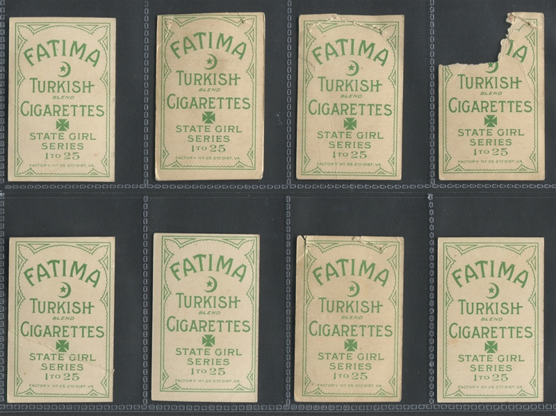 T106 Fatima Cigarettes State Girls Complete Set of (25) Cards