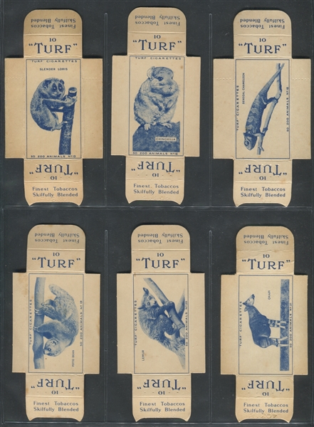 1955 Turf Cigarettes Animals Lot of (47) Complete Slides with Cards