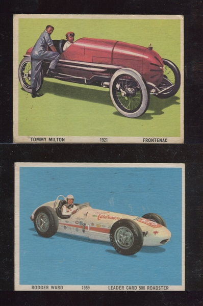 1960 Peter-Austin Magnajector Picture Cards Indy 500 Complete Set of (6) Double-Sided Cards