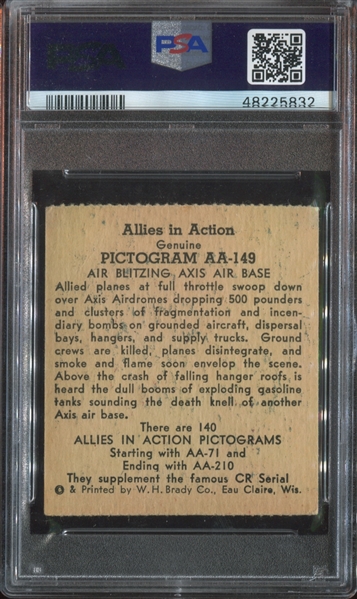 R11 W.H. Brady Allies in Action #AA-149 Air Blitzing Axis PSA3 VG