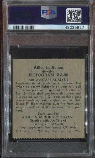 R11 W.H. Brady Allies in Action #AA-90 Air Warfare Analysis PSA3 VG W/Nazi Imagery