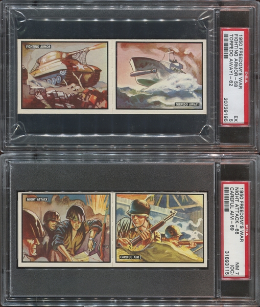 1950 Topps Freedom's War Lot of (5) PSA-Graded Panels