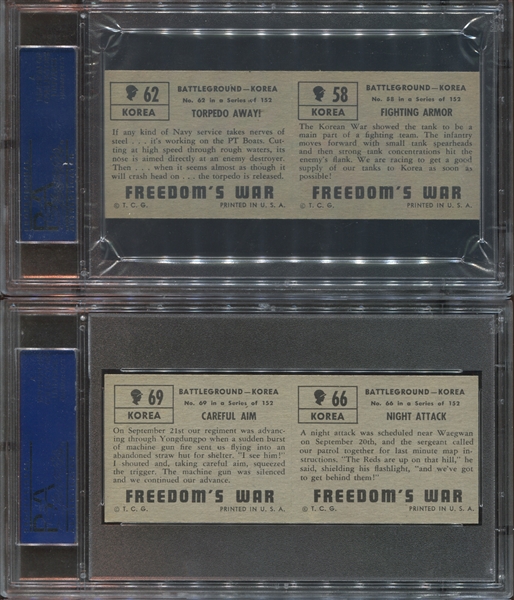 1950 Topps Freedom's War Lot of (5) PSA-Graded Panels