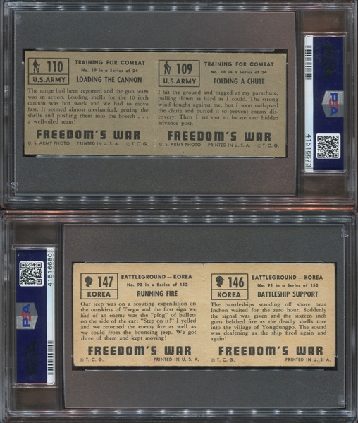 1950 Topps Freedom's War Lot of (5) PSA-Graded Panels