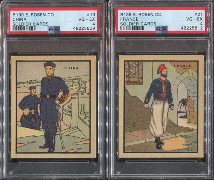 R139 E. Rosen Soldier Cards Lot of (7) PSA4 VG-EX Graded Cards