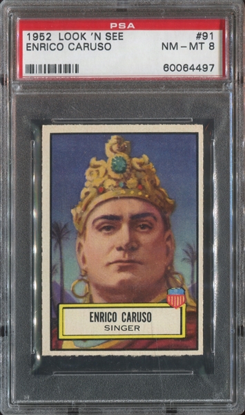 1952 Topps Look N' See #91 Enrico Caruso PSA8 NM-MT