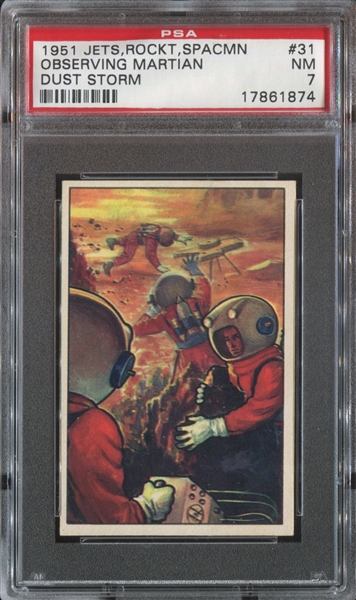 1951 Bowman Jets, Rockets, Spacemen #31 Observing Martian PSA7 NM