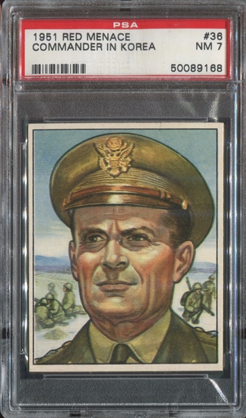 1951 Bowman Red Menace #36 Commander in Korea PSA7 NM