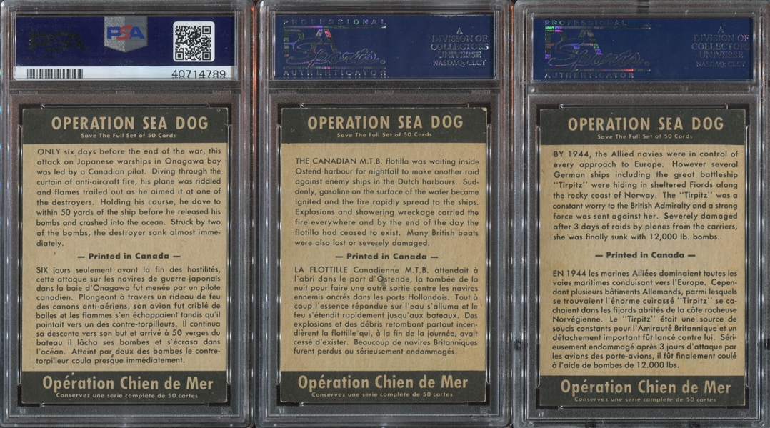 V339-9 Parkhurst Operation Sea Dog Lot of (12) PSA-Graded Cards