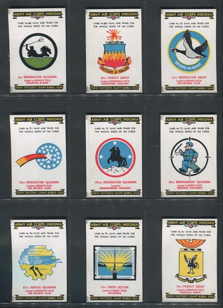 R17-2 Switzer's Licorice Army Air Corps Insignia High Grade Lot of (51) Cards