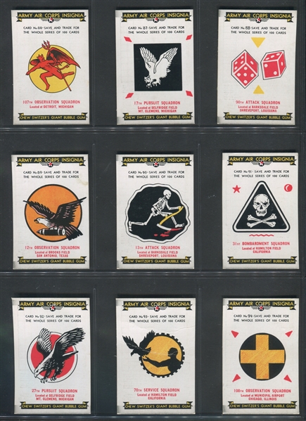 R17-2 Switzer's Licorice Army Air Corps Insignia High Grade Lot of (51) Cards