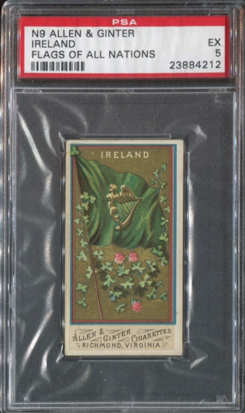 N9 Allen & Ginter Flags of All Nationals Ireland RARE No S Variation PSA5 EX