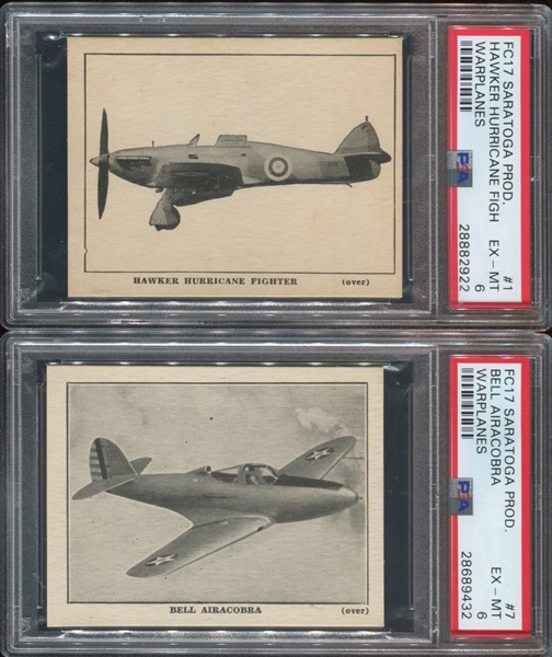 FC17 Saratoga Products Warplanes Lot of (4) PSA6 EX-MT Cards