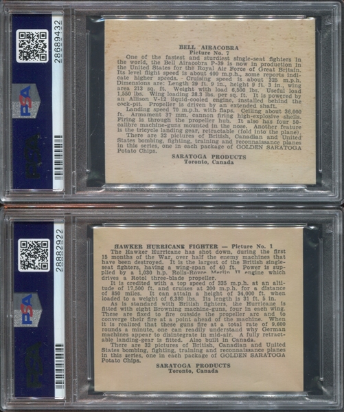 FC17 Saratoga Products Warplanes Lot of (4) PSA6 EX-MT Cards