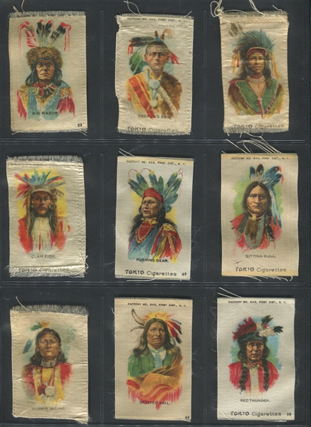 S67 Mixed Brand American Indian Portraits Lot of (53) Silks