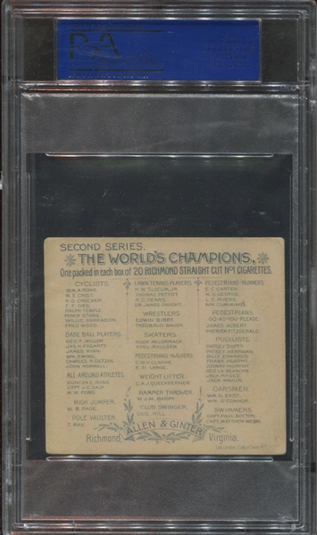 N43 Allen & Ginter World's Champions Paul Boyton PSA4 VG-EX