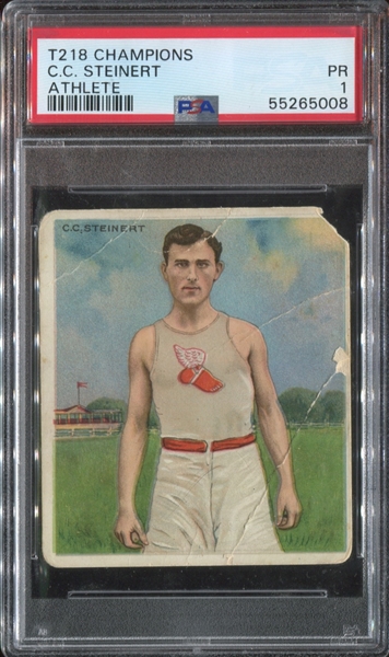 T218 Tolstoi Champion Athletes - C.C. Steinert Tolstoi Back Card