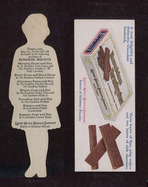 D95 Loose-Wiles Baking Paper Doll Trade Card Pair