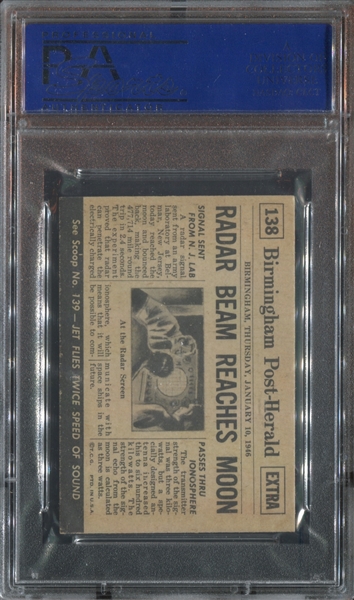 1954 Topps Scoop #138 Radar Beam Reaches Moon PSA8 NM-MT (OC)