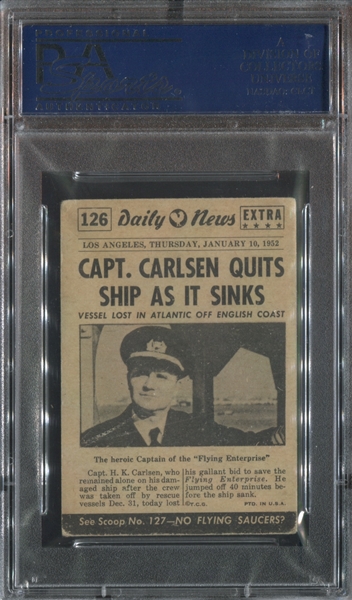 1954 Topps Scoop #126 Carlsen Quits Sinking Ship PSA4 VG-EX