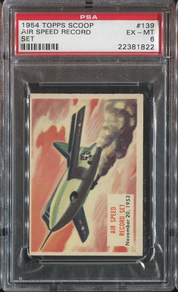 1954 Topps Scoop #139 Air Speed Record Set PSA6 EX-MT