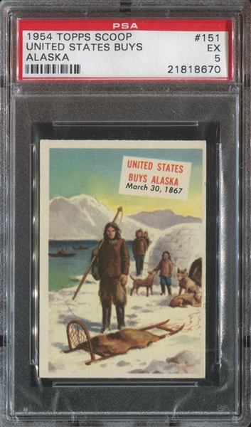 1954 Topps Scoop #151 United States Buys Alaska PSA5 EX