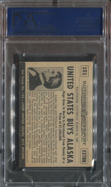 1954 Topps Scoop #151 United States Buys Alaska PSA5 EX