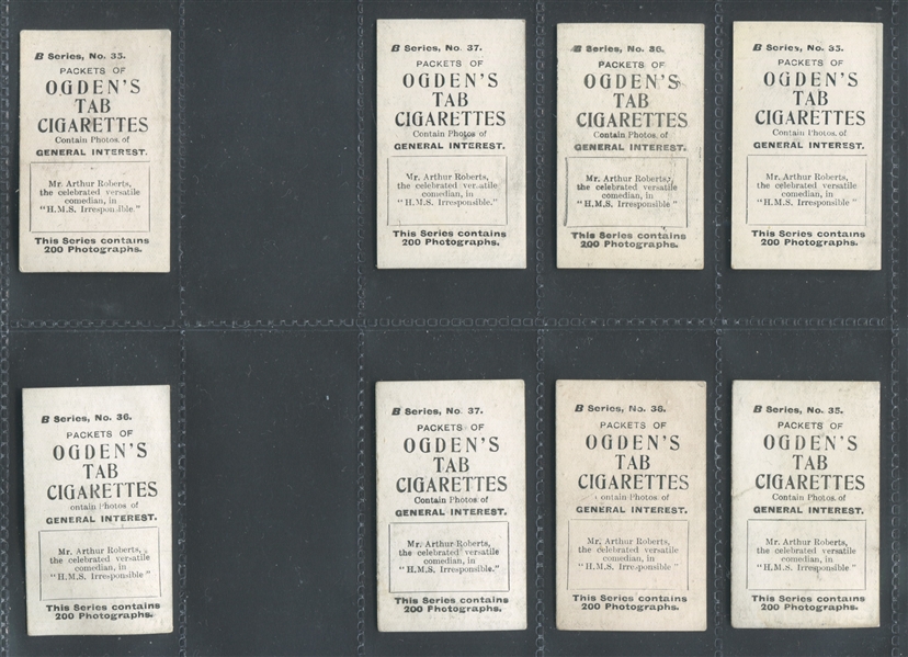 1910's Ogden's Tabs (Gen Interest B) Arthur Rogers Lot of (8) Cards