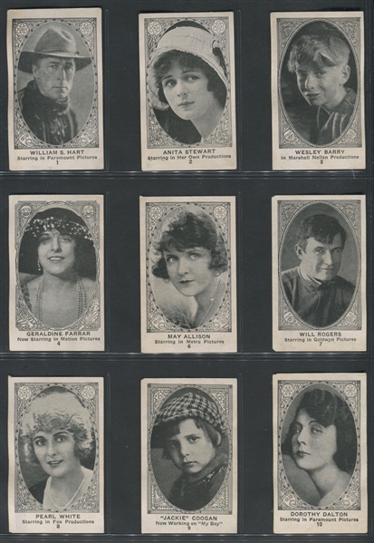 W-UNC Movie Stars (Like E123) Lot of (69) Different High Grade Cards