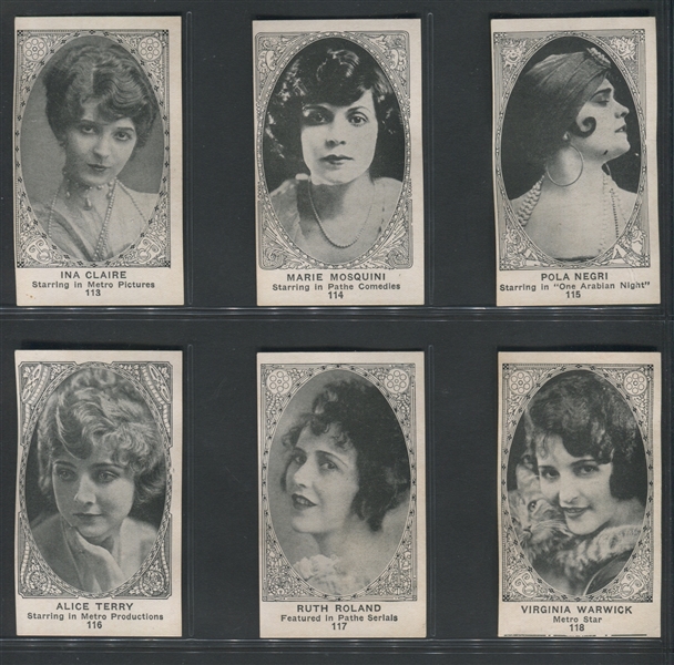 W-UNC Movie Stars (Like E123) Lot of (69) Different High Grade Cards