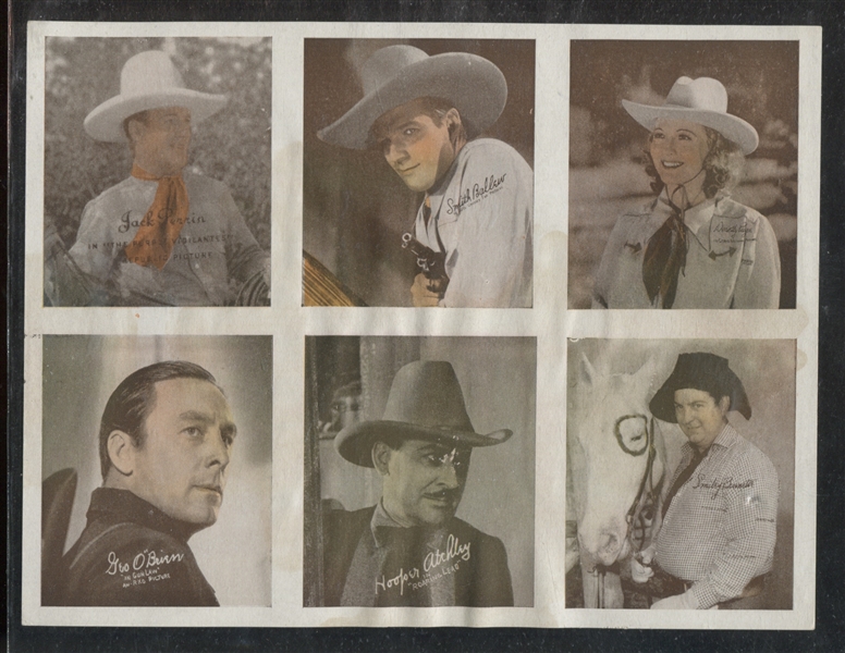 R96-3 Western Movie Stars Sheet of (6)