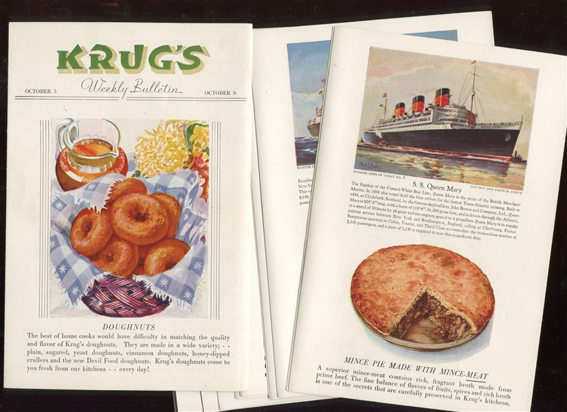 D90 Krug's Bakery Wonder Ships Near Set (29/36) Bulletins