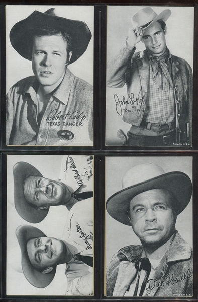 1950's Western Exhibits Lot of (27) Cards With Rogers, Landon and More