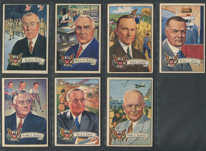 1952 Bowman U.S. Presidents Near Complete Set (31/36) Cards