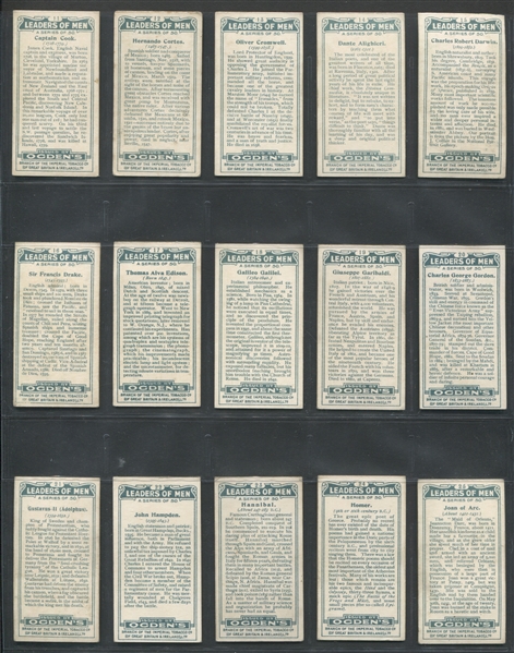 1924 Ogden's Cigarettes Leaders of Men Complete Set of (50) Cards