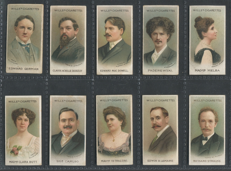 1912 Will's Cigarettes Musical Celebrities Complete Set of (50) Cards