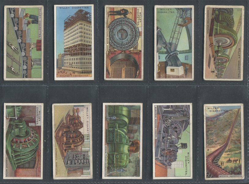 1927 Will's Cigarettes Engineering Wonders Complete Set of (50) Cards