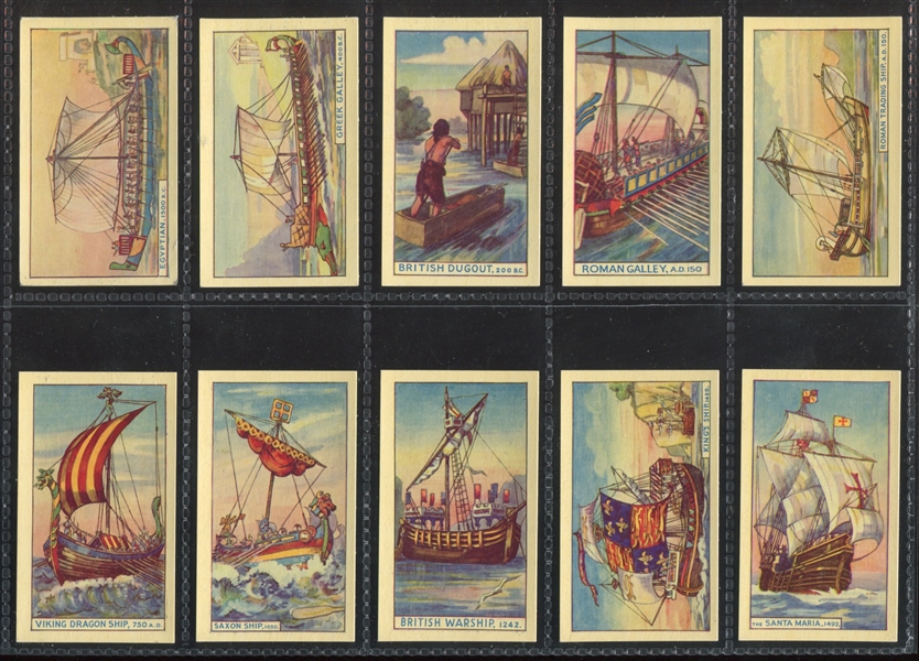 1940 Murray & Sons The Story of Ships Complete Set of (50) Cards