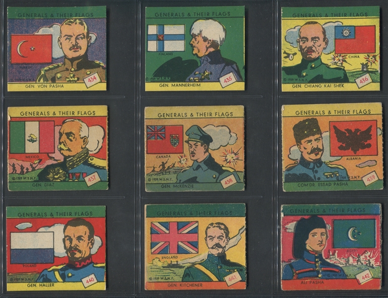 R58 W.S.N.Y. Generals and Their Flags Complete Set of (24) Cards