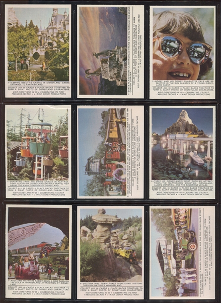 1965 Donruss Disneyland Complete Set of (66) Puzzle Back Cards